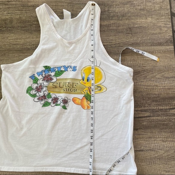 Vintage Retro Looney Tune T-Shirt Tweety Bird Tweety's Surf Shop . OSFA - Picture 9 of 11